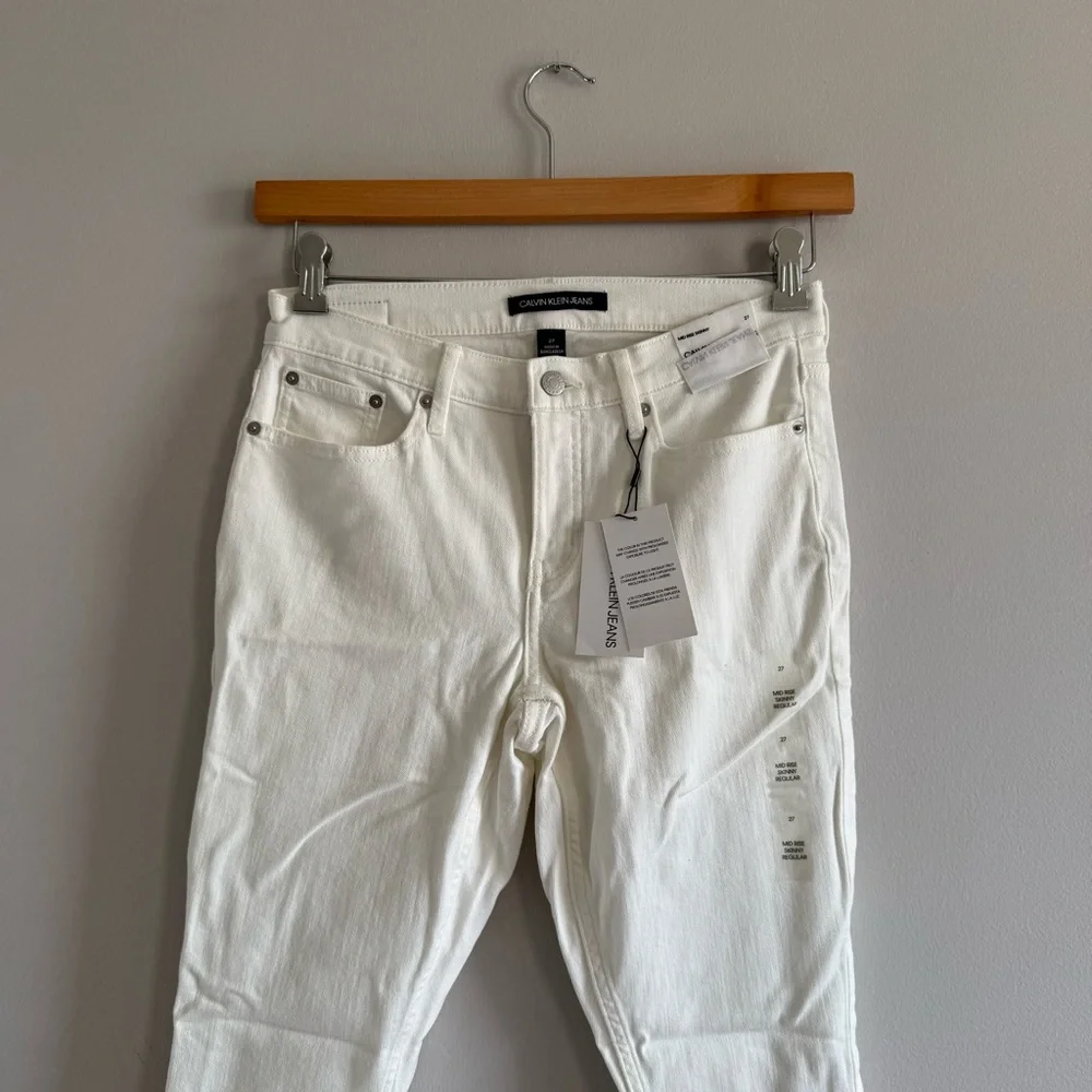 CALVIN KLEIN JEANS Mid-rise rise Skinny Regular Jeans Women Size 27 - Picture 3 of 15
